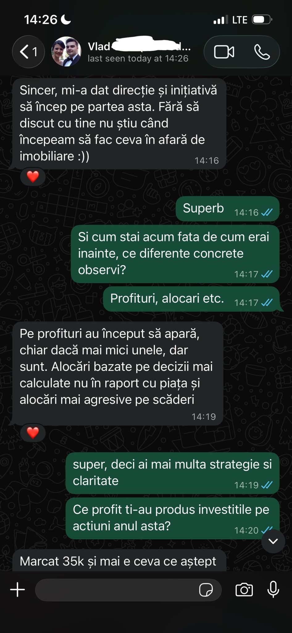 Mesajul lui Vlad despre profitul realizat de 35.000 €
